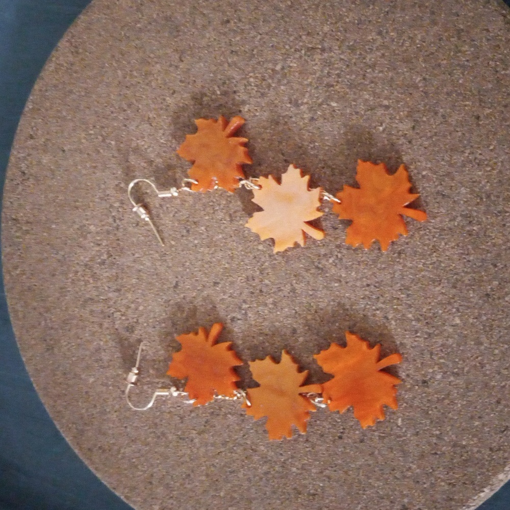 Maple Leaf Dangling Earrings